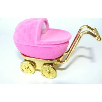 Dárková krabička Dárková krabička kočárek - 3627 (Dárková sametová krabička růžový kočárek)