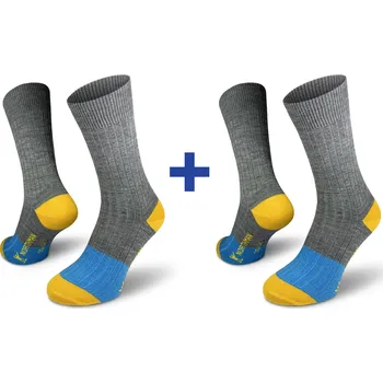 Pánské ponožky Northman Narvik Merino ponožky 2-pack Velikost: 39-41 Světle šedé Společenské Merino Ponožky (Sada)