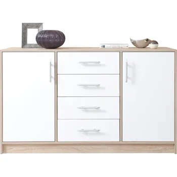 Komoda Komoda 4S2D SMART SRK1 dub sonoma bílá, skladem, 140 x 84 x 40 cm
