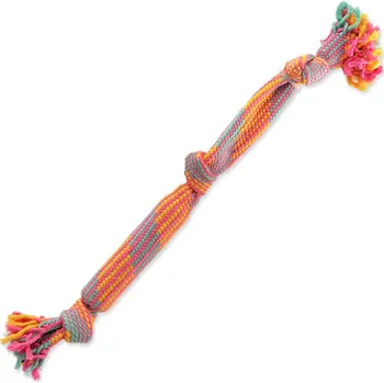 Dog Fantasy Přetahovadlo DF barevné se zvukem vzor 1, 3 knoty 53cm