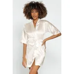 DKaren Dámský saténový župan 90 bílý Velikost: XXL