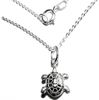 Přívěsek Stříbrný přívěsek želva na řetízku - P784/brill (Sada přívěsek ževa na řetízku)