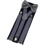 Dětská společenská chlapecká sada, motýlek a šle 650360/05, šedomodrá