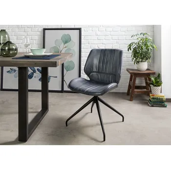 DARKNESS Křeslo z pravé kůže, 51x61x84, modré