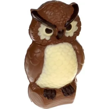 Čokoláda Čokoládová SOVA 190 g - belgická mléčná čokoláda - hnědá (belgická čokoláda / dutá figurka sovy / baleno v celofánovém sáčku)