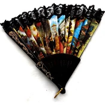 Karnevalový doplněk Vějíř s černou krajkou