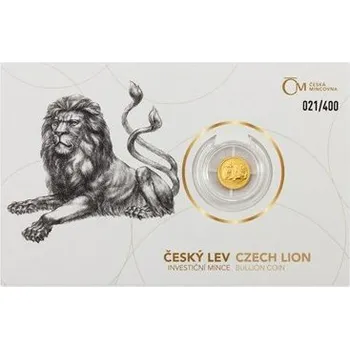 2019 - Zlatá mince 5 NZD Český lev - 1/25 Oz - číslováno