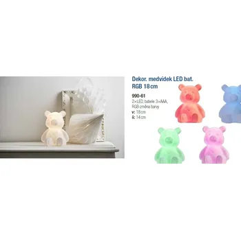 Dekorativní svítidlo Nipeko Dekorativní medvídek na baterie, měnící barvy, RGB
