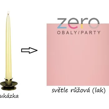 Svíčka Svíčka kónická 24 cm - sv. růžová (lak)