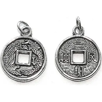 Šperk Stříbrný přívěsek mince štěstí - DN69 (Stříbrná mince štěstí)