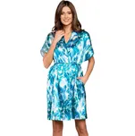 Italian Fashion Dámský saténový župan Pacifik modrý Velikost: M