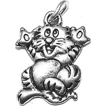 Přívěsek Stříbrný přívěsek kočička - DN104 (Stříbrný přívěsek veselá kočička)
