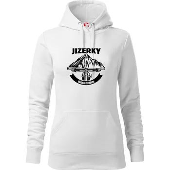 Dámská mikina Jizerky křížem krážem - Mikina dámská Cape s kapucí - XL ( Bílá )