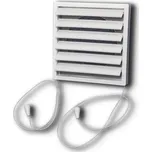 Větrací mřížka 183x183mm s límcem d150 mm, manuální žaluzií a síťkou, bílá MIKAWI 14-0282