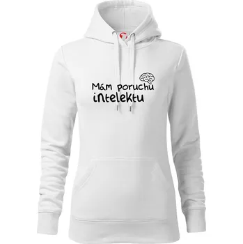 Dámská mikina Mám poruchu intelektu - Mikina dámská Cape s kapucí - XS ( Bílá )