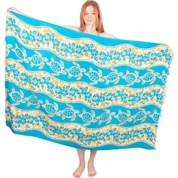Šátek Sarong / pareo / plážový šátek Turtles in stream Cyan, Sittar.cz