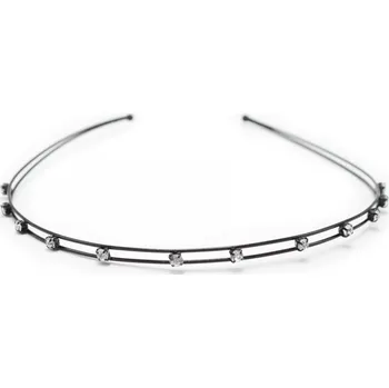 Čelenka Černá kovová čelenka s kamínky