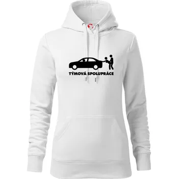 Dámská mikina Týmová spolupráce (Hana-creative) - Mikina dámská Cape s kapucí - L ( Bílá )