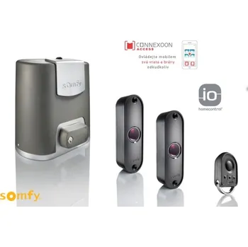 Pohon brány SOMFY Elixo 500 24V 3S io EE sada pohon pro posuvné a samonosné brány, dálkové ovládání+fotozávora Barva: šedočerná