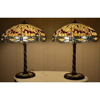 Stojací lampa Tiffany lampy s vážkami - Velké - 81 cm