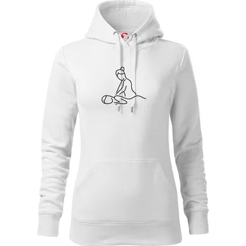 Dámská mikina Masáže silueta - Mikina dámská Cape s kapucí - XS ( Bílá )