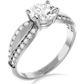 Prsten Couple, Oslnivý prsten Gemima, bílé zlato se zirkony, vel.: 58, ø18,5 mm, 6660280-0-58-1