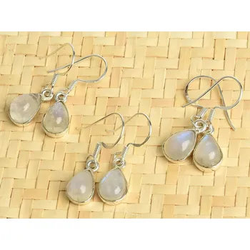 Náušnice Náušnice měsíční kámen menší kapka Ag 925/1000