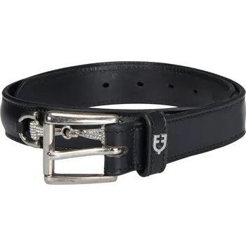 Opasek EQUESTRO Pásek kožený Diamond Equestro, black/silver Délka: 90 cm