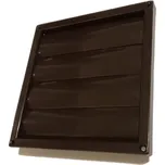 Větrací mřížka 183x183 mm s gravitační žaluzií, límcem d150 mm a síťkou, hnědá MIKAWI 14-0275