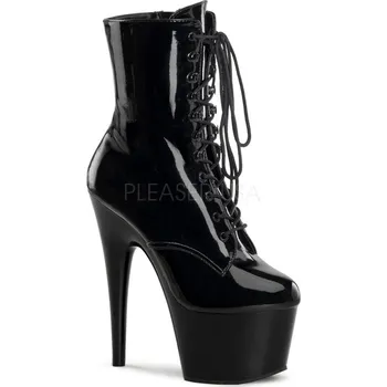 Dámské erotické boty Pleaser Adore-1020 - Dámske kozačky Černé Lakované Velikost 43