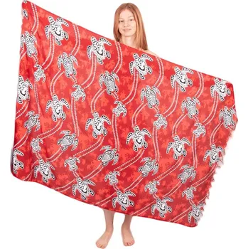 Šátek Sarong / pareo / plážový šátek Turtles Red, Sittar.cz