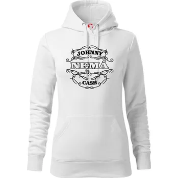 Dámská mikina Johnny nemá cash - Mikina dámská Cape s kapucí - L ( Bílá )