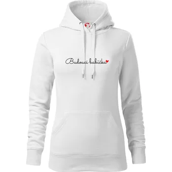 Dámská mikina Budoucí babička nápis - Mikina dámská Cape s kapucí - XL ( Bílá )