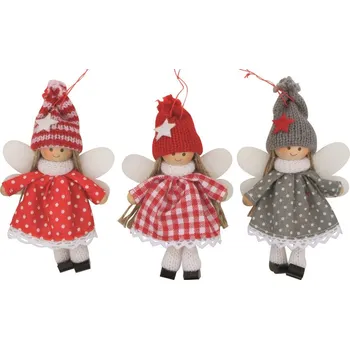 Vánoční ozdoba Anděl Přerov Anděl v šatech 13 cm na zavěšení