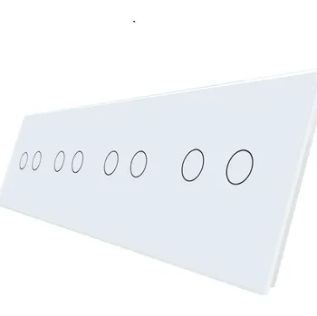 vypínač WELAIK čtyřnásobný panel vypínače skleněný 2+2+2+2 - bílý