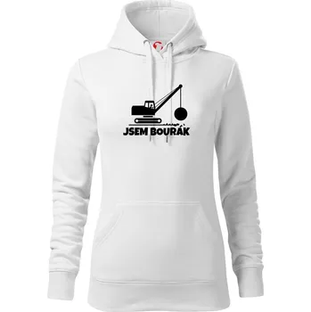Dámská mikina Jsem bourák - Mikina dámská Cape s kapucí - S ( Bílá )