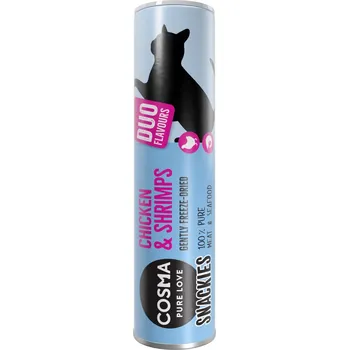 Pamlsek pro psa 23g Cosma Snackies DUO 2 v 1 - kuřecí prsa a krevety