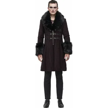 Pánský zimní kabát kabát pánský DEVIL FASHION - Master Of Death Gothic Fur