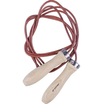 Švihadlo Kožené švihadlo Sportago Skippy s dřevěnými ručkami