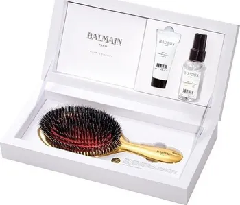 Balmain 14K Gold Plated Spa Brush + Argan Elixir 20 ml + Conditioner Spray 50 ml