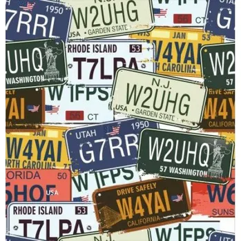 Impregnovaná látka kočárkovina, města, značky, látka, metráž