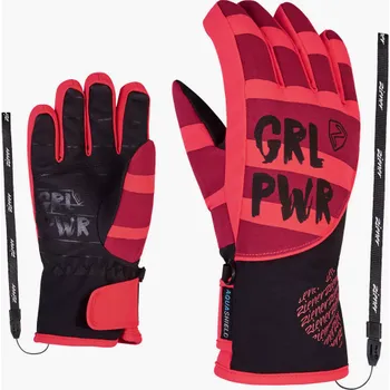 Rukavice Rukavice Ziener Liwa AS PR Girls wine red neon pink red/pink 4
