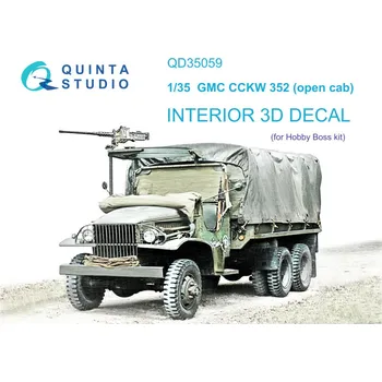 Plastikový model Quinta studio 1/35 GMC CCKW 352 Open Cab 3D-Print.&col.Interior