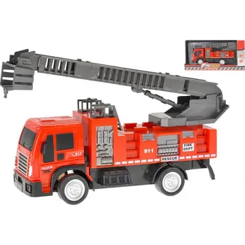 Hračka pro nejmenší Auto hasiči 20,5 cm na setrvačník výsuvný a otočný žebřík