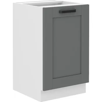 Kuchyňská skříňka Spodní dřezová skříňka LUNNA TMAVĚ ŠEDÁ / BÍLÁ 50 ZL 1F BB
