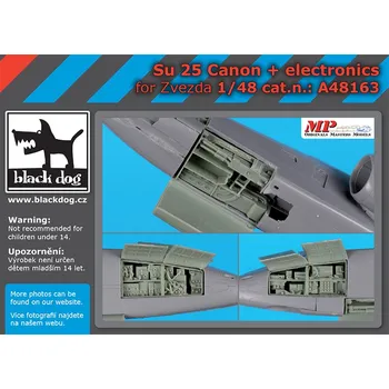 Plastikový model Blackdog 1/48 Su-25 canon + electronics (ZVE)