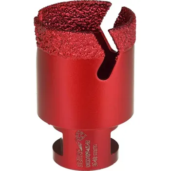 Vrták Dedra RED Diamantová korunka 50 mm VB M14 DED1594S50, Vacuum Brazed, Extra Speed červená (Dedra DED1594S50 Vrtací korunka do dlažby - samostatná 50 mm, svařovaná ve vakuu se zvýšenou odolností)