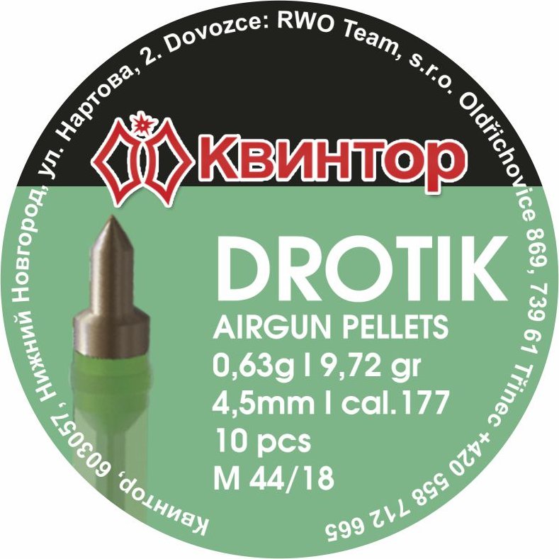 Diabolo Kvintor Drotik cal.4,5mm 10ks