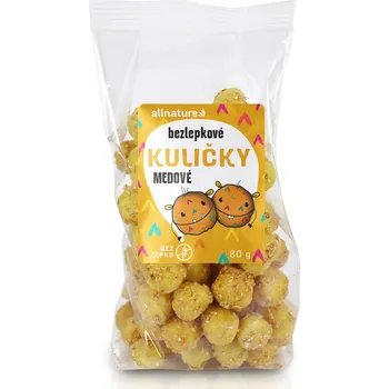 Allnature Bezlepkové kuličky medové 80 g
