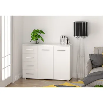 Komoda Eoshop Komoda Brida 01 4S2D, Bílá / Bílá